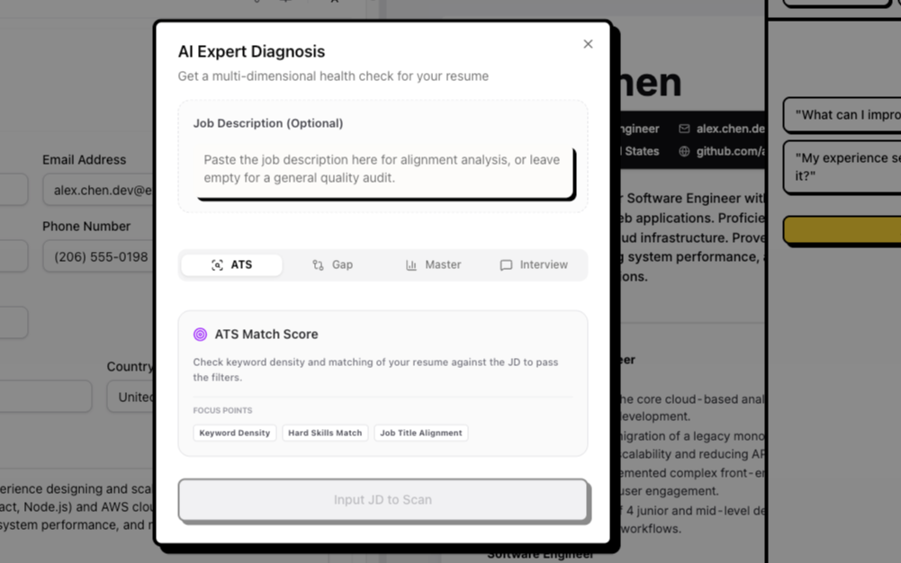 AI expert diagnosis panel screenshot